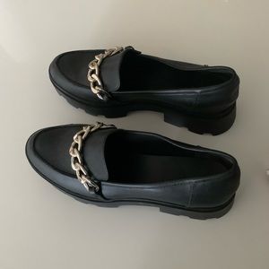 Black Steve Madden Loafers. Worn once, bought the wrong size.